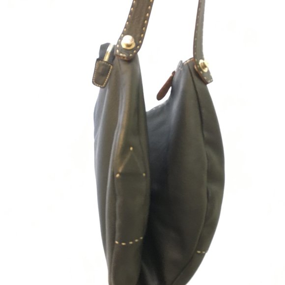Leather Slouchy Bag, Italian, Gianni Segatta, Blac - Picture 3 of 9